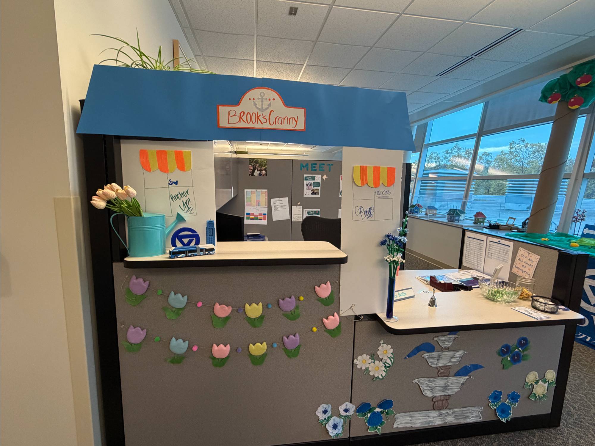 Brooks front desk decorations